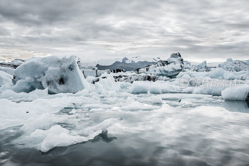 冰川冰，Jokulsarlon, Asturland，冰岛，欧洲